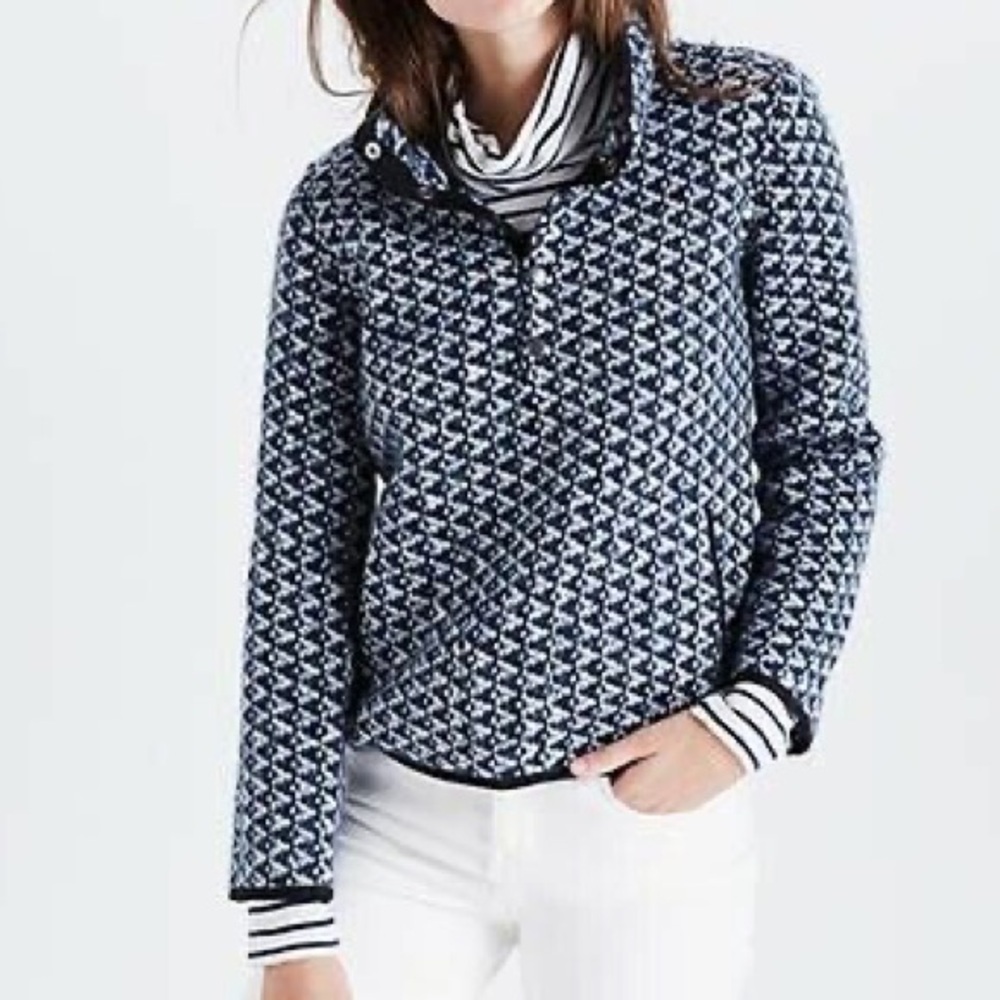 MADEWELL Harmonica Wool Blend Fuzzy Pullover Button Snap Henley Sweater Sz XS
